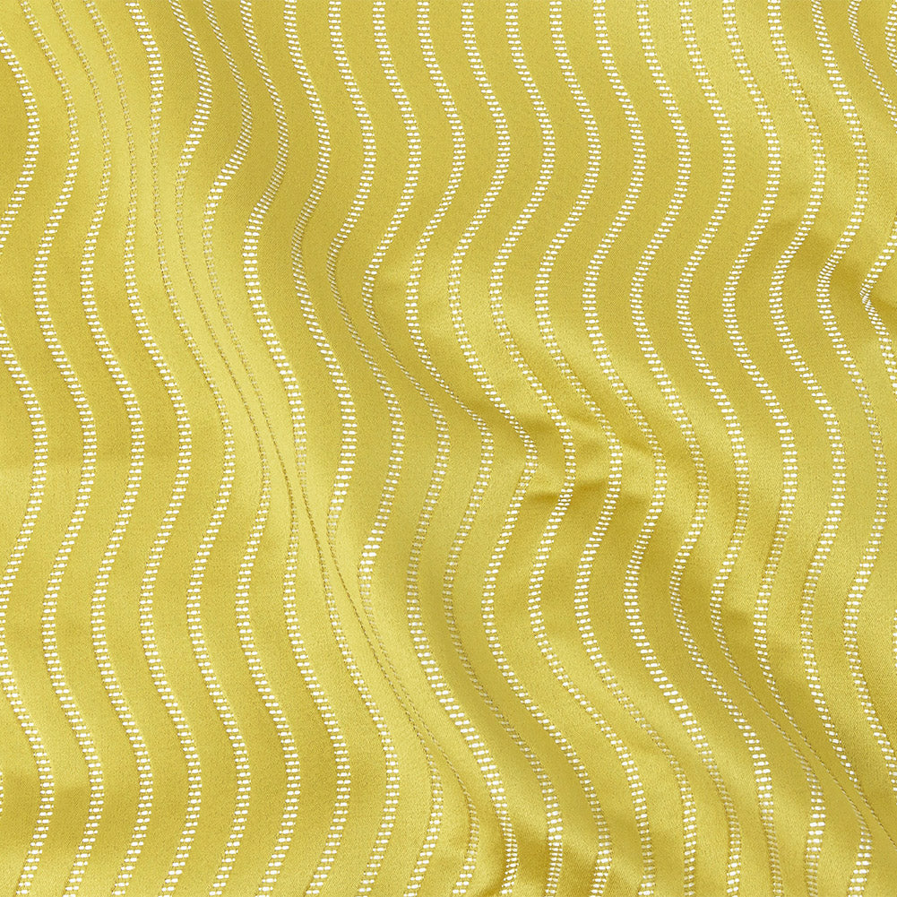 Satin-Faced Jacquard - Zest Wavy Lines - British Imported Satin-Faced Jacquard - Zest Wavy Lines - British Imported