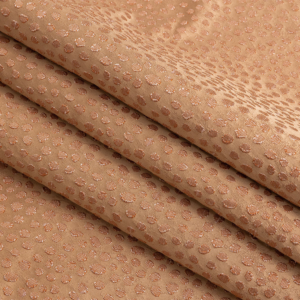 Polyester Jacquard - Ginger Spots - British Imported Folded Polyester Jacquard - Ginger Spots - British Imported Folded