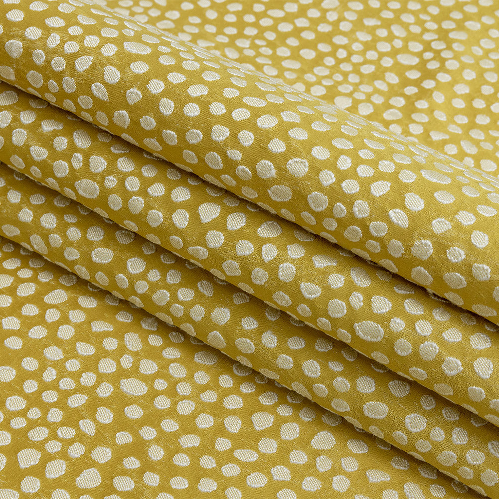 Polyester Jacquard - Sunflower Spots - British Imported Folded Polyester Jacquard - Sunflower Spots - British Imported Folded