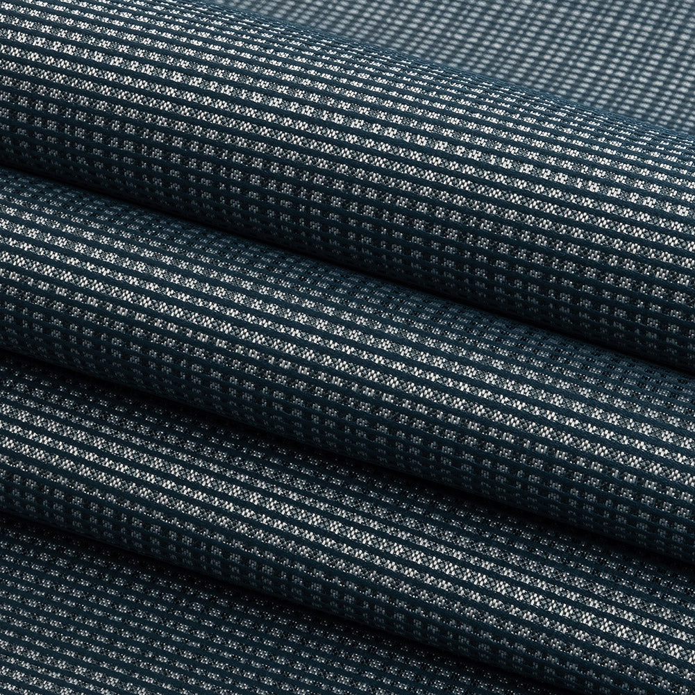 Gridded Polyester Woven - Indigo - British Imported Folded Gridded Polyester Woven - Indigo - British Imported Folded