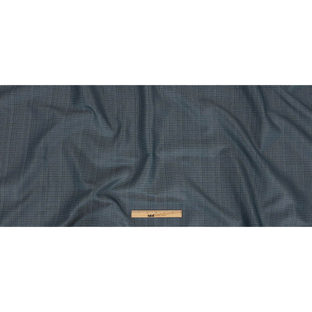 Gridded Polyester Woven - Indigo - British Imported Full Gridded Polyester Woven - Indigo - British Imported Full