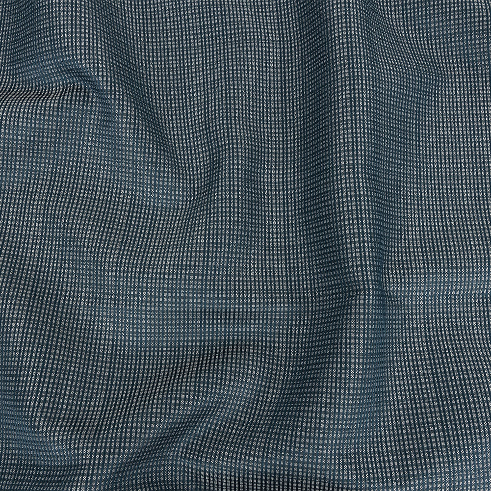 Gridded Polyester Woven - Indigo - British Imported Gridded Polyester Woven - Indigo - British Imported