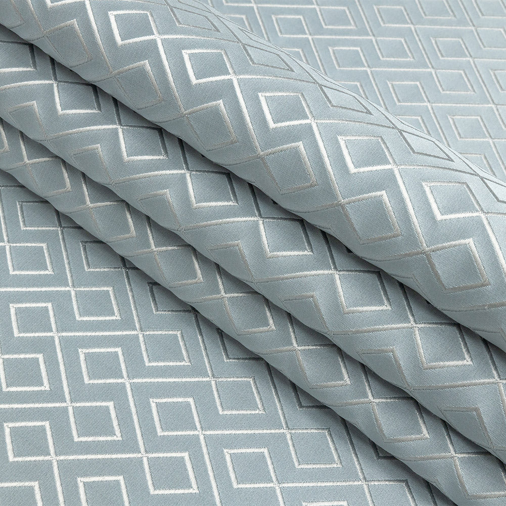 Satin-Faced Jacquard - Ice Diamond Fret - British Imported Folded Satin-Faced Jacquard - Ice Diamond Fret - British Imported Folded