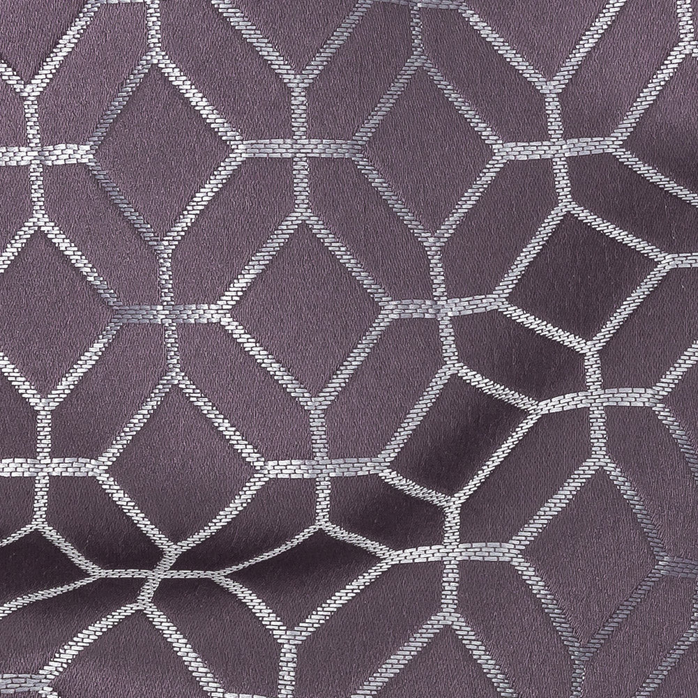 Polyester Jacquard - Amethyst Tiled Geometric - British Imported Detail Polyester Jacquard - Amethyst Tiled Geometric - British Imported Detail