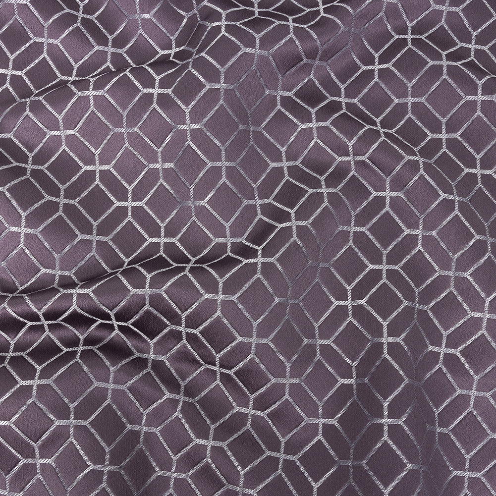 Polyester Jacquard - Amethyst Tiled Geometric - British Imported Polyester Jacquard - Amethyst Tiled Geometric - British Imported