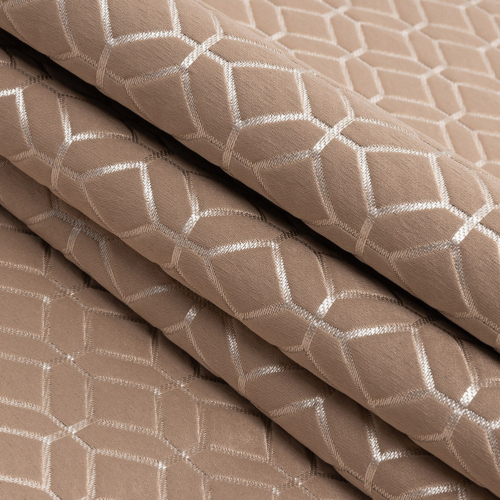 Polyester Jacquard - Shell Tiled Geometric - British Imported Folded Polyester Jacquard - Shell Tiled Geometric - British Imported Folded
