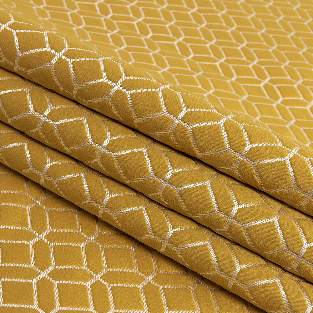 Polyester Jacquard - Sunflower Tiled Geometric - British Imported Folded Polyester Jacquard - Sunflower Tiled Geometric - British Imported Folded