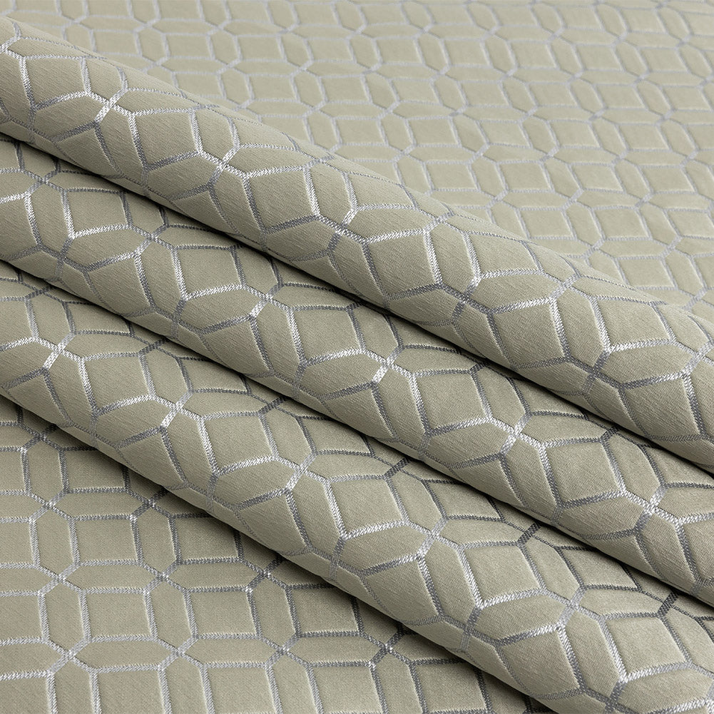 Polyester Jacquard - Willow Tiled Geometric - British Imported Folded Polyester Jacquard - Willow Tiled Geometric - British Imported Folded