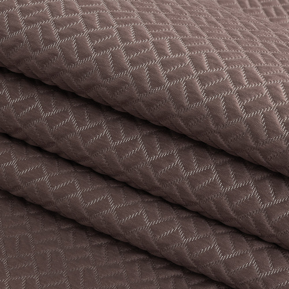 Polyester Jacquard - Heather Geometric Boxes - British Imported Folded Polyester Jacquard - Heather Geometric Boxes - British Imported Folded