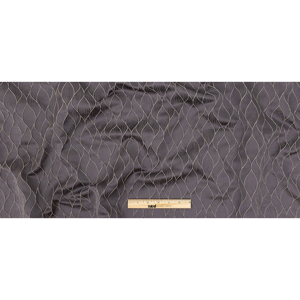 Polyester Jacquard - Iris Leafy Lines - British Imported Full Polyester Jacquard - Iris Leafy Lines - British Imported Full