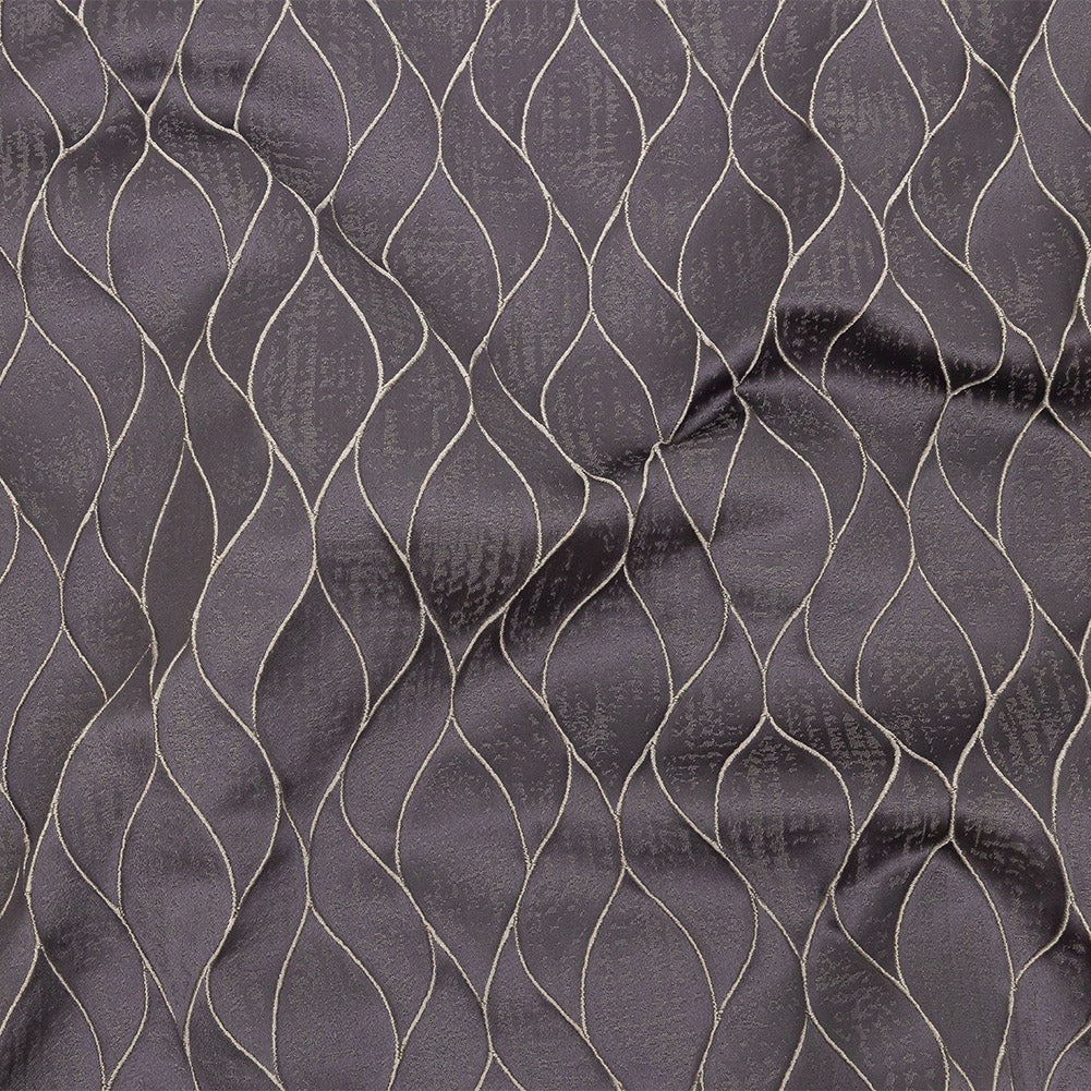 Polyester Jacquard - Iris Leafy Lines - British Imported Polyester Jacquard - Iris Leafy Lines - British Imported
