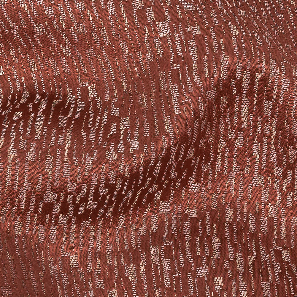 Polyester Jacquard - Coral Raindrop Streaks - British Imported Detail Polyester Jacquard - Coral Raindrop Streaks - British Imported Detail