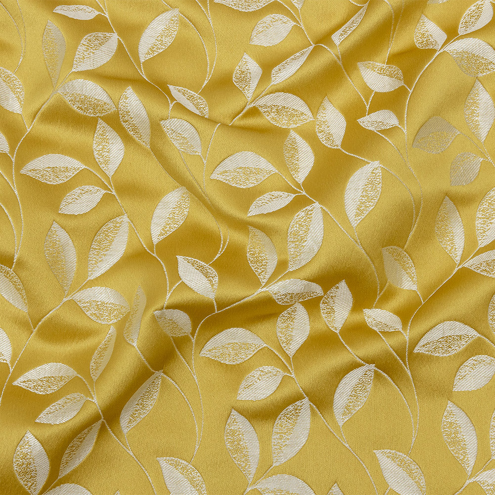 Satin-Faced Jacquard - Sunflower Foliage - British Imported Satin-Faced Jacquard - Sunflower Foliage - British Imported