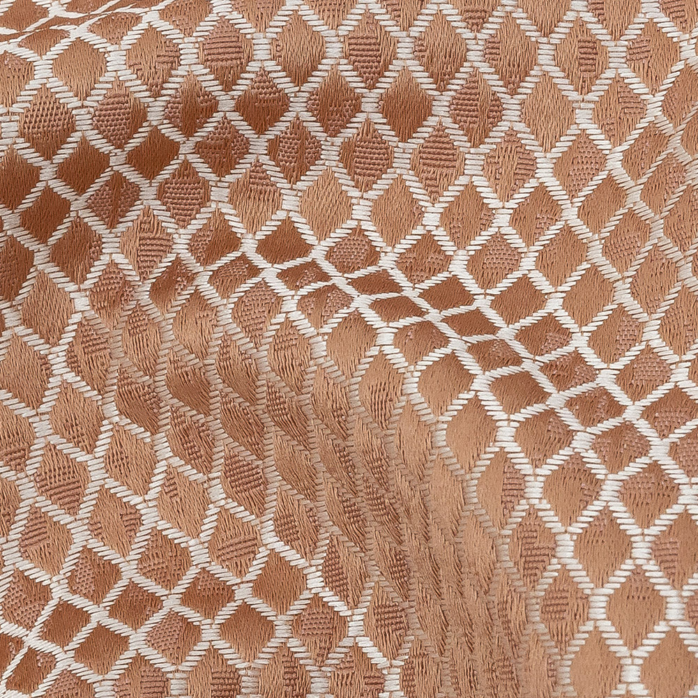 Polyester Jacquard - Rose Gold Diamonds - British Imported Detail Polyester Jacquard - Rose Gold Diamonds - British Imported Detail