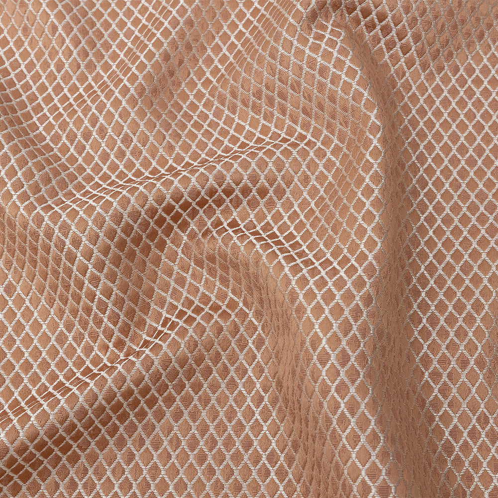 Polyester Jacquard - Rose Gold Diamonds - British Imported Polyester Jacquard - Rose Gold Diamonds - British Imported