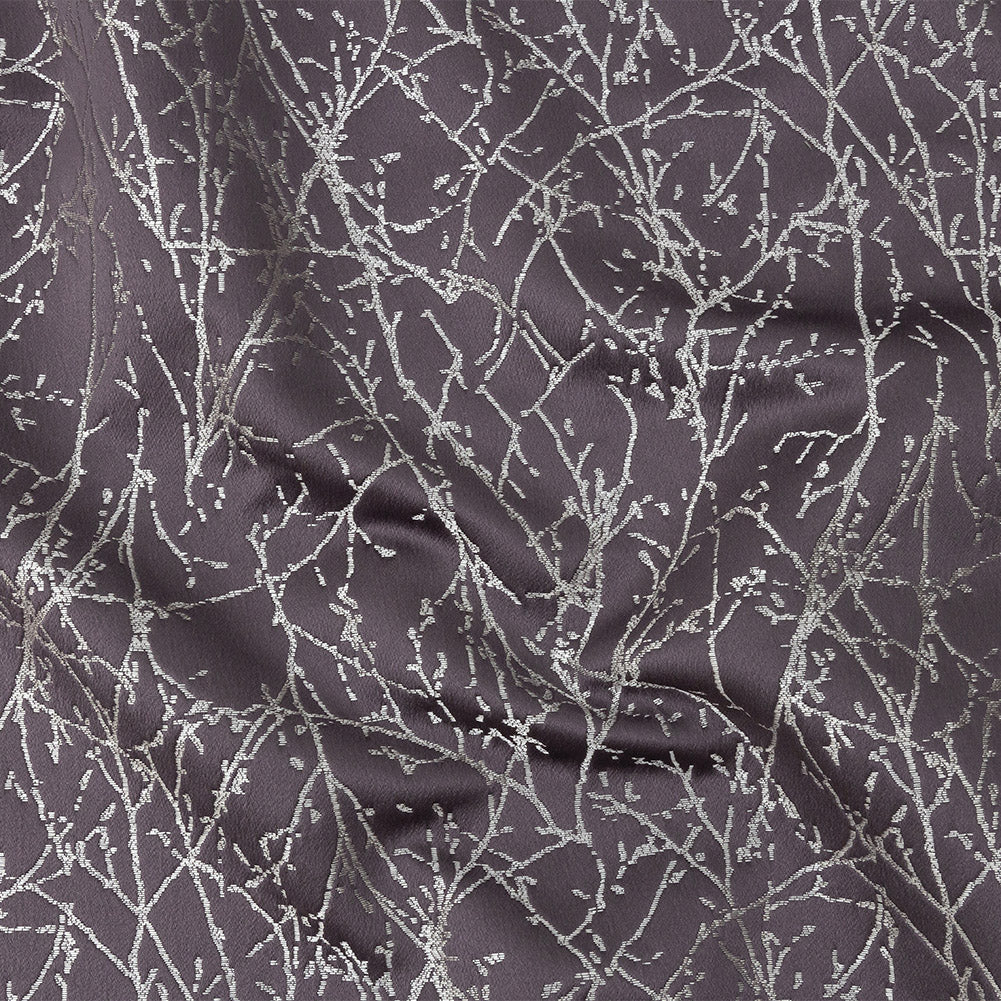 Polyester Jacquard - Amethyst Wintry Branches - British Imported Polyester Jacquard - Amethyst Wintry Branches - British Imported