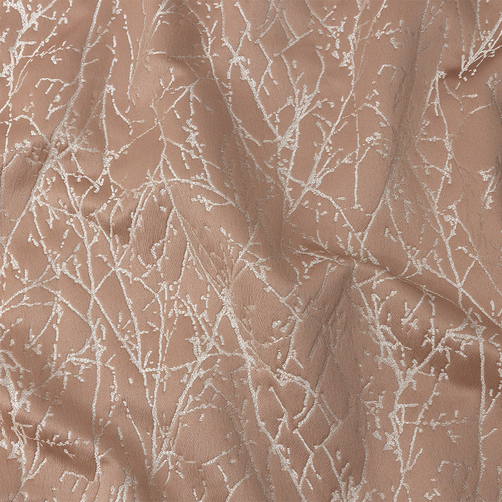 Polyester Jacquard - Blush Wintry Branches - British Imported Polyester Jacquard - Blush Wintry Branches - British Imported