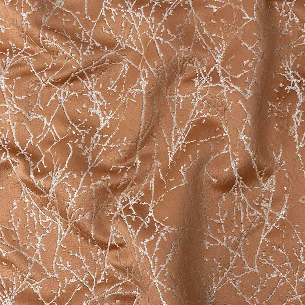 Polyester Jacquard - Rose Gold Wintry Branches - British Imported Polyester Jacquard - Rose Gold Wintry Branches - British Imported