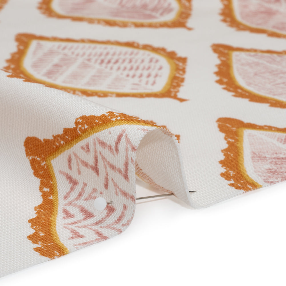 Cotton Canvas Print - Tangerine Textured Leaves - British Imported Cotton Canvas Print - Tangerine Textured Leaves - British Imported