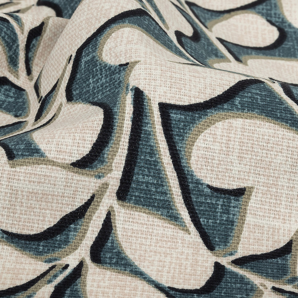 Cotton Canvas Print - Ink Leaf Shapes - British Imported Detail Cotton Canvas Print - Ink Leaf Shapes - British Imported Detail