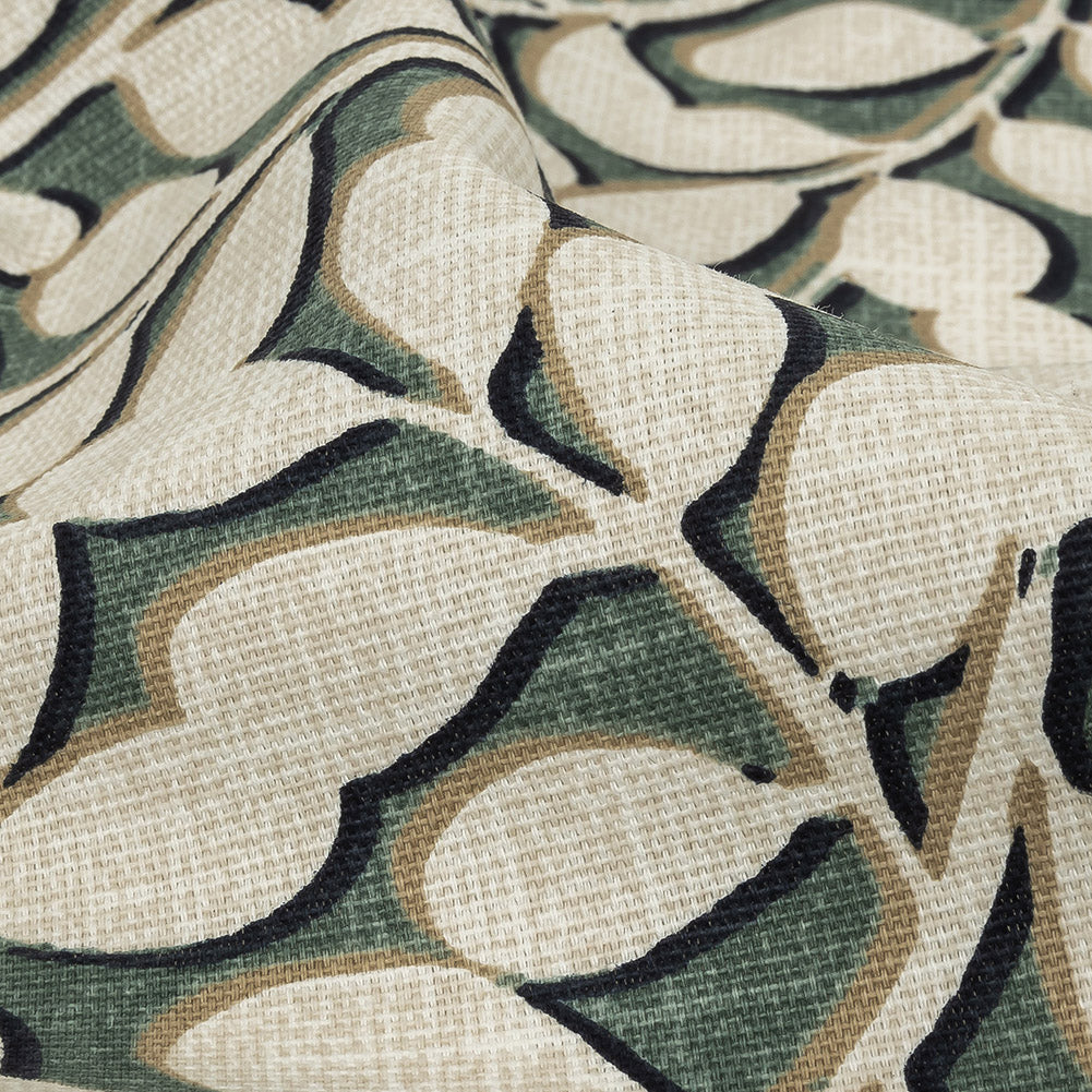 Cotton Canvas Print - Olive Leaf Shapes - British Imported Detail Cotton Canvas Print - Olive Leaf Shapes - British Imported Detail