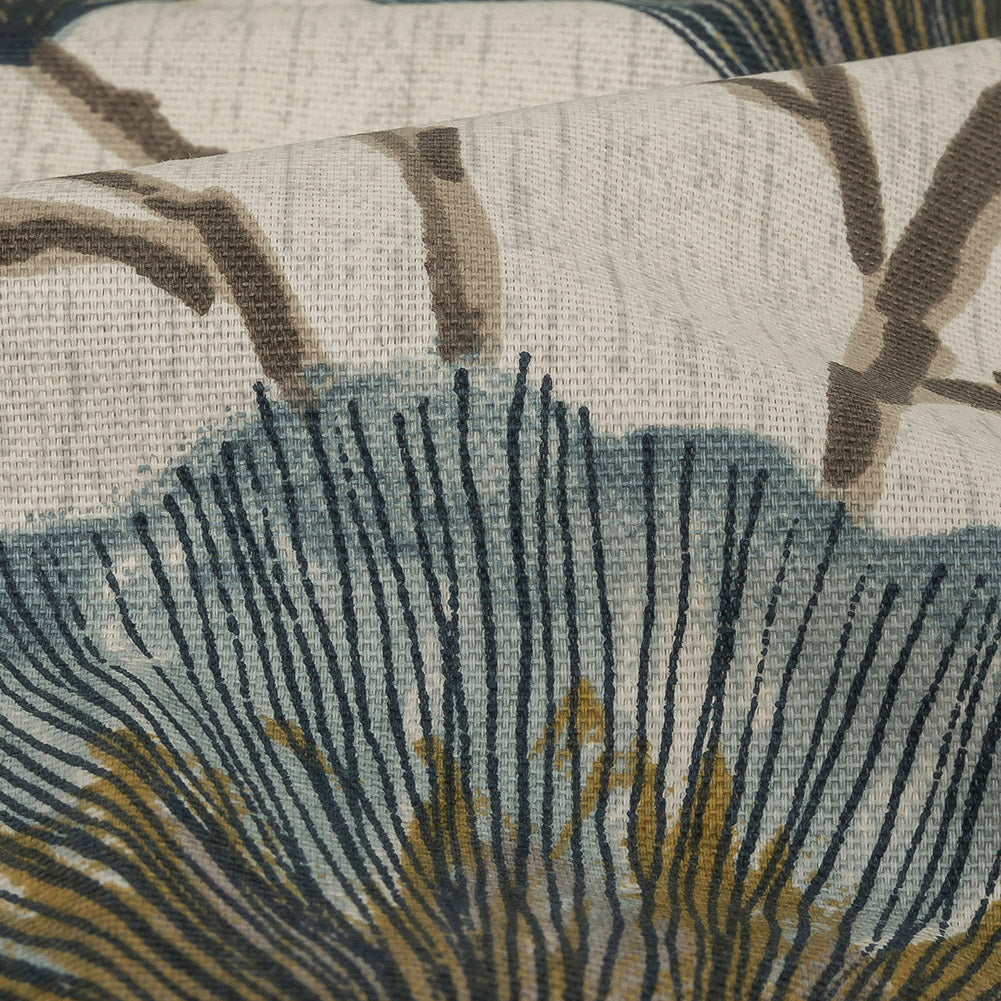 Cotton Canvas Print - Ink Fanning Florets - British Imported Detail Cotton Canvas Print - Ink Fanning Florets - British Imported Detail