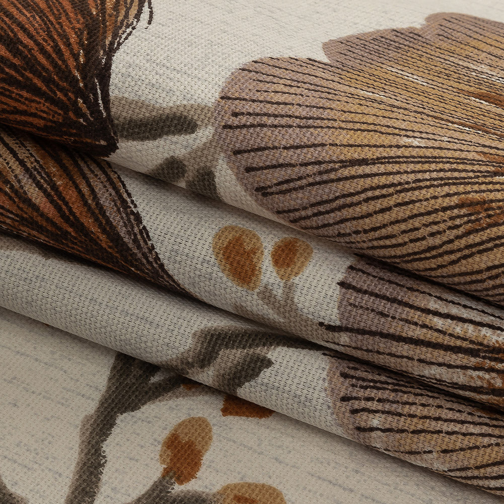 Cotton Canvas Print - Terracotta Fanning Florets - British Imported Folded Cotton Canvas Print - Terracotta Fanning Florets - British Imported Folded
