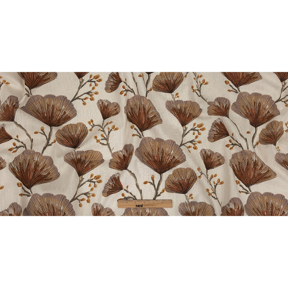 Cotton Canvas Print - Terracotta Fanning Florets - British Imported Full Cotton Canvas Print - Terracotta Fanning Florets - British Imported Full