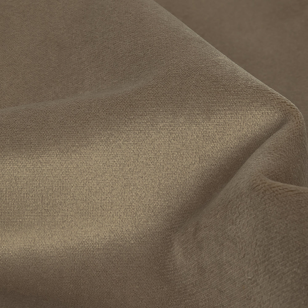 Polyester Drapery Velvet - Mushroom - British Imported Detail Polyester Drapery Velvet - Mushroom - British Imported Detail