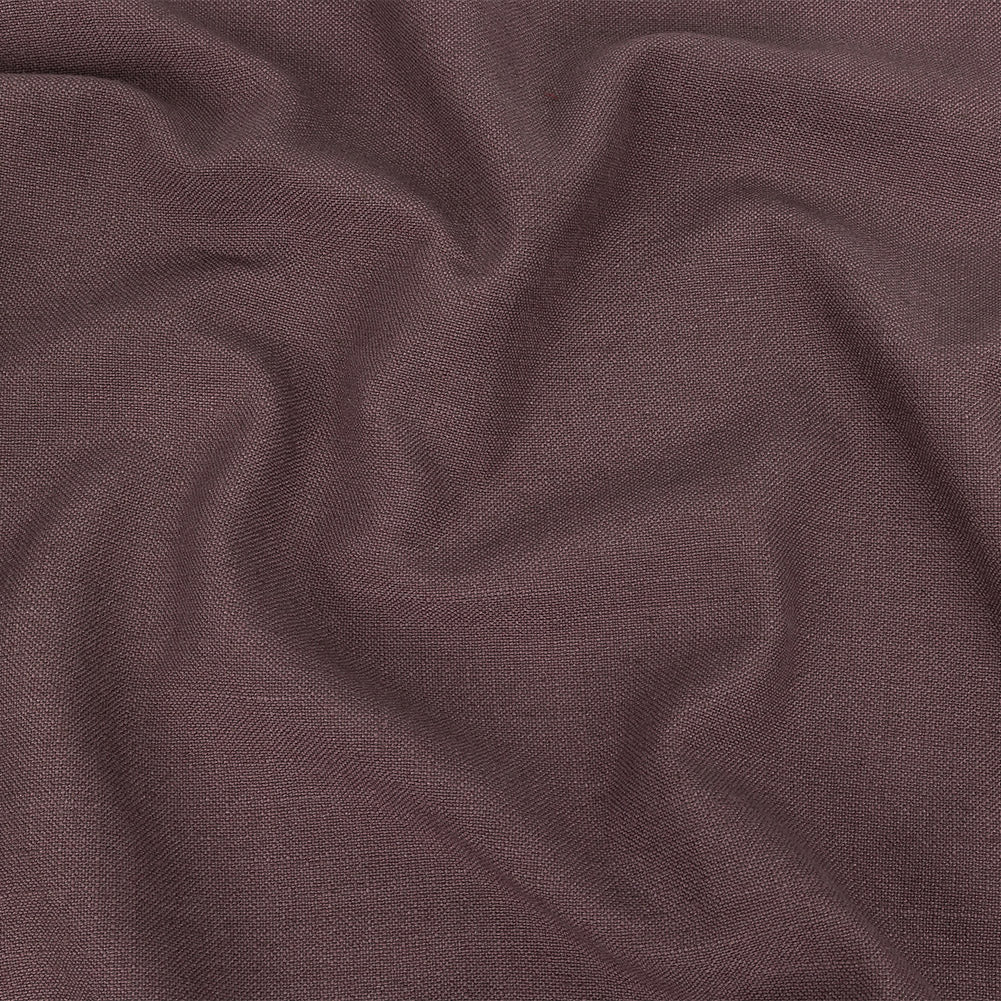 Polyester, Viscose and Linen Woven - Aubergine - British Imported Polyester, Viscose and Linen Woven - Aubergine - British Imported