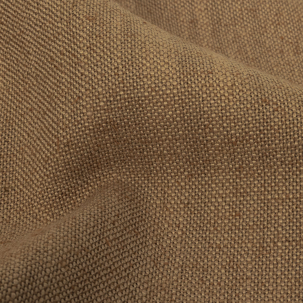Polyester, Viscose and Linen Woven - Caramel - British Imported Detail Polyester, Viscose and Linen Woven - Caramel - British Imported Detail