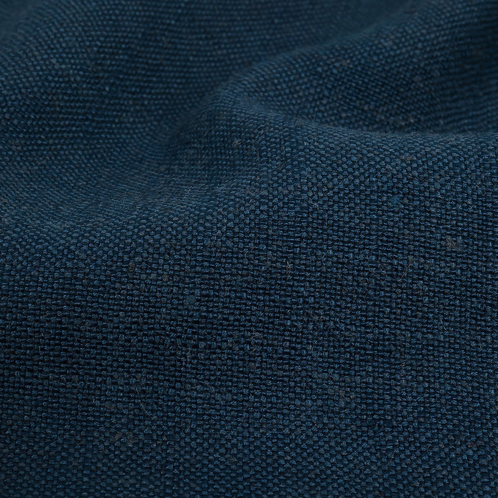 Polyester, Viscose and Linen Woven - Indigo - British Imported Detail Polyester, Viscose and Linen Woven - Indigo - British Imported Detail