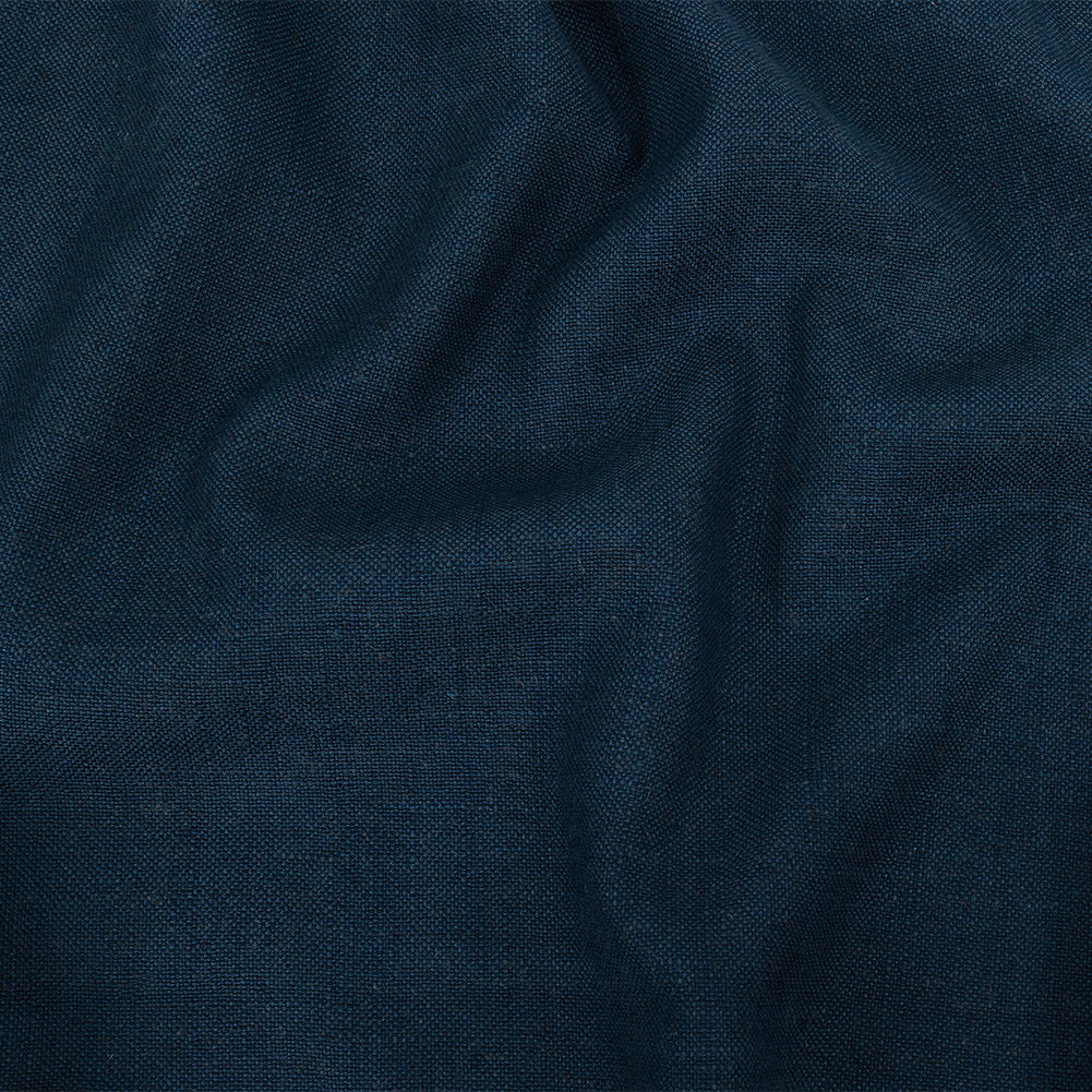Polyester, Viscose and Linen Woven - Indigo - British Imported Polyester, Viscose and Linen Woven - Indigo - British Imported