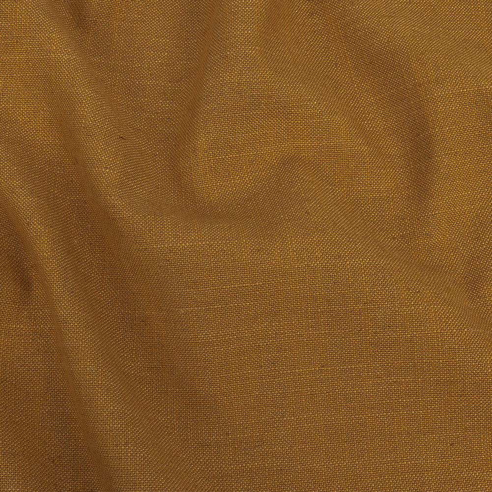 Polyester, Viscose and Linen Woven - Ochre - British Imported Polyester, Viscose and Linen Woven - Ochre - British Imported