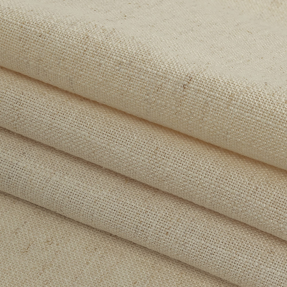 Polyester, Viscose and Linen Woven - Oyster - British Imported Folded Polyester, Viscose and Linen Woven - Oyster - British Imported Folded