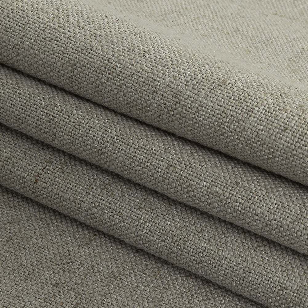 Polyester, Viscose and Linen Woven - Pebble - British Imported Folded Polyester, Viscose and Linen Woven - Pebble - British Imported Folded