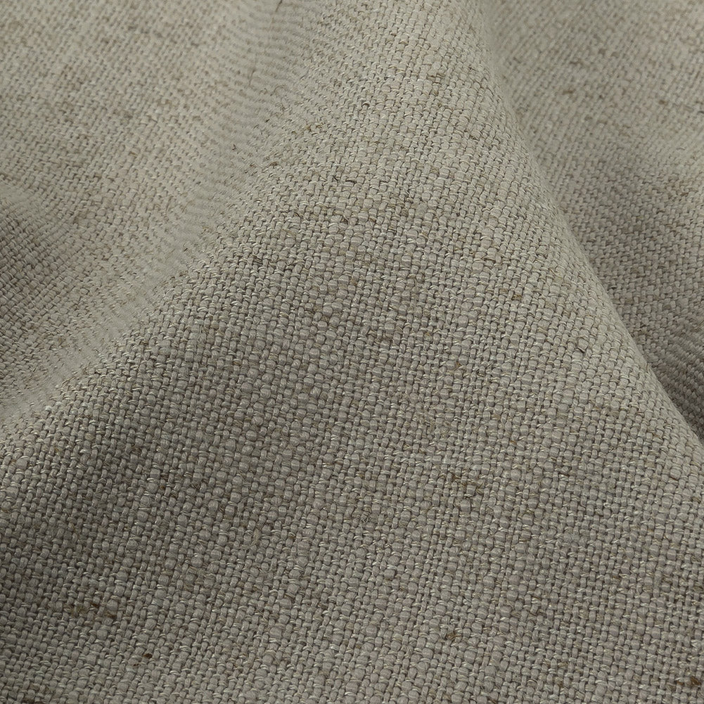 Polyester, Viscose and Linen Woven - Pebble - British Imported Detail Polyester, Viscose and Linen Woven - Pebble - British Imported Detail