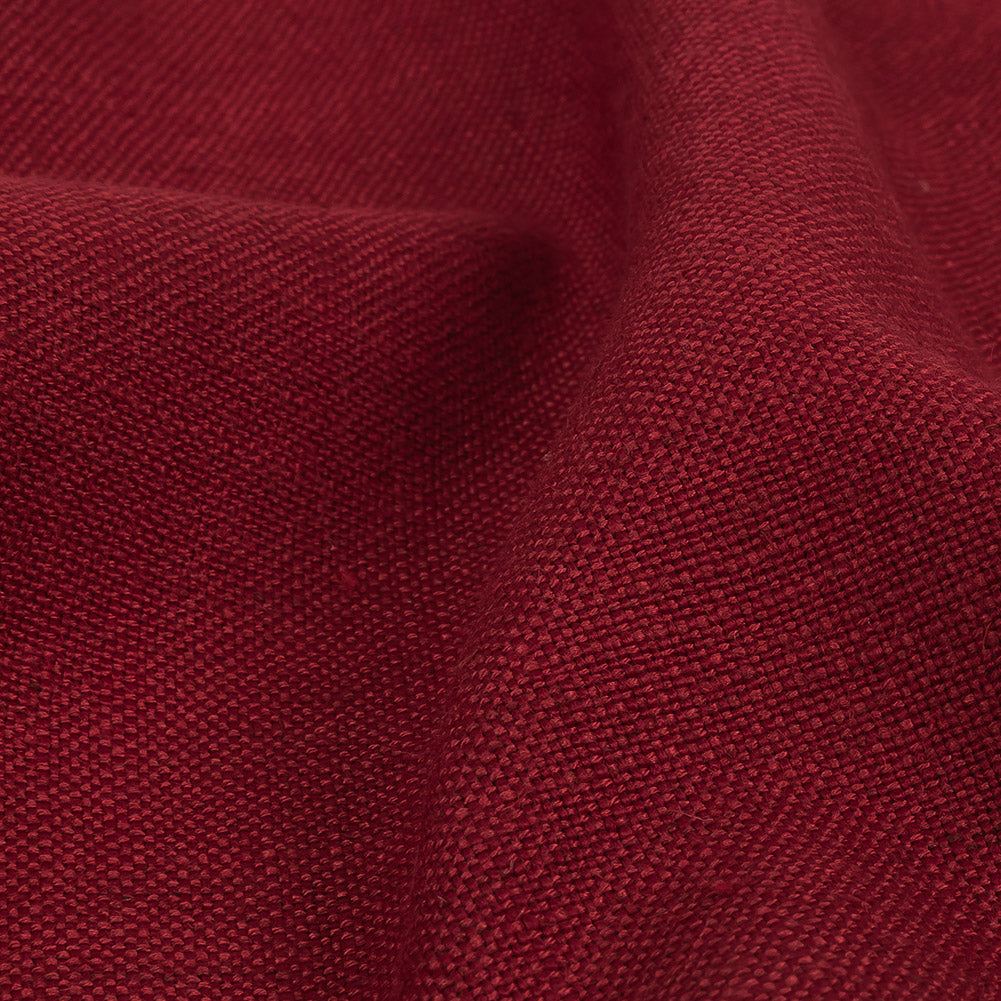Polyester, Viscose and Linen Woven - Raspberry - British Imported Detail