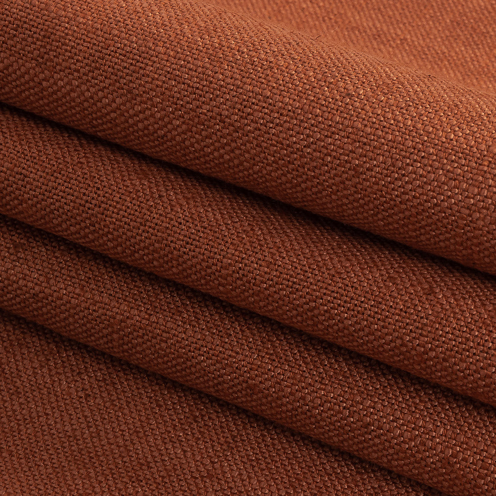 Polyester, Viscose and Linen Woven - Rust - British Imported Folded Polyester, Viscose and Linen Woven - Rust - British Imported Folded