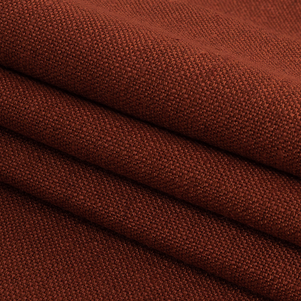 Polyester, Viscose and Linen Woven - Terracotta - British Imported Folded Polyester, Viscose and Linen Woven - Terracotta - British Imported Folded