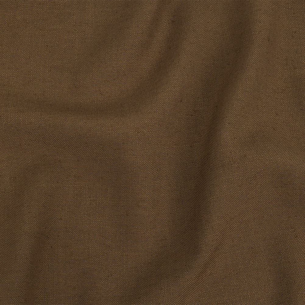 Polyester, Viscose and Linen Woven - Toffee - British Imported Polyester, Viscose and Linen Woven - Toffee - British Imported
