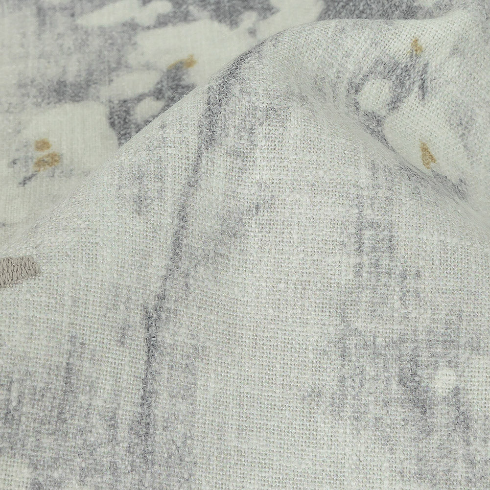 Printed and Embroidered Drapery Canvas - Pebble Floral - British Imported Detail Printed and Embroidered Drapery Canvas - Pebble Floral - British Imported Detail