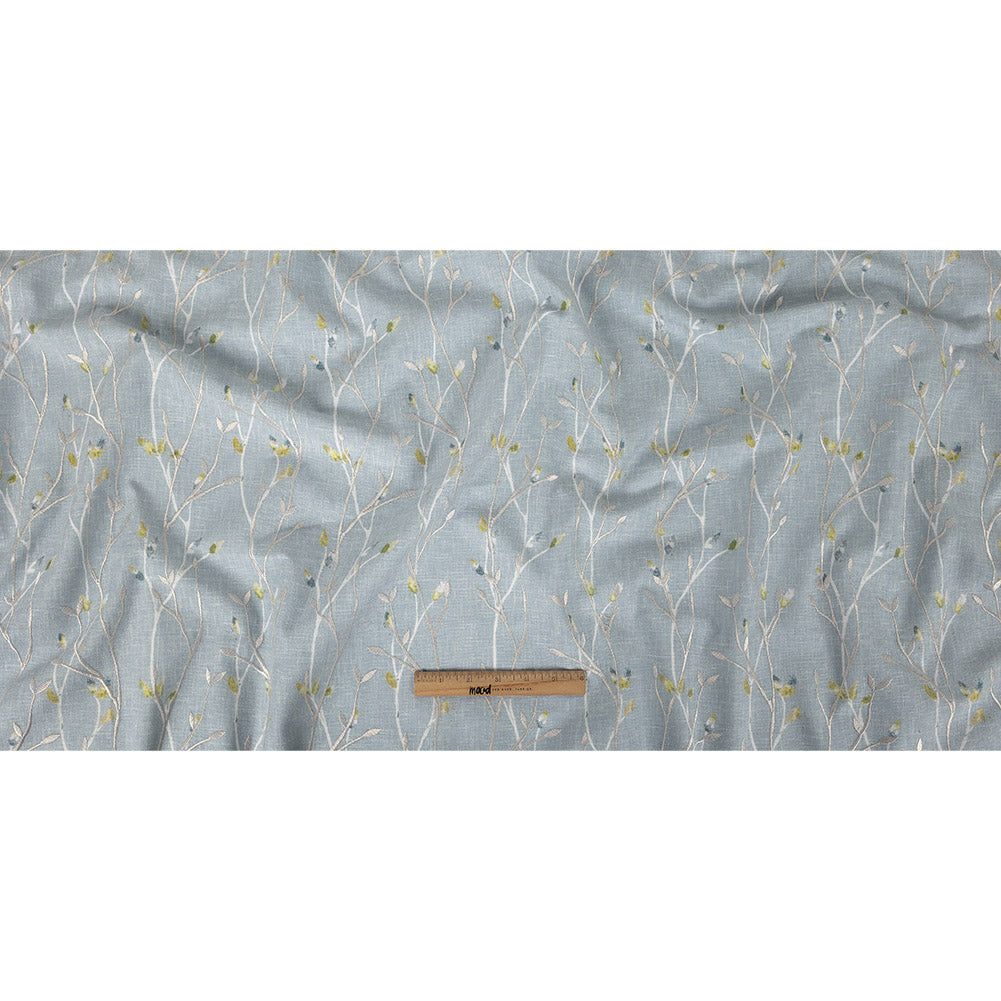 Printed and Embroidered Drapery Woven - Bluebell Branches - British Imported Full Printed and Embroidered Drapery Woven - Bluebell Branches - British Imported Full