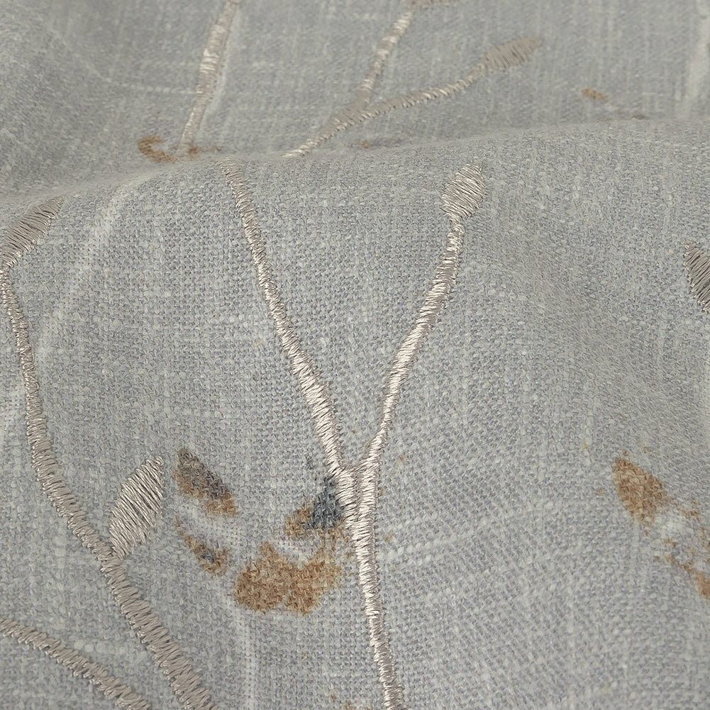 Printed and Embroidered Drapery Woven - Pebble Branches - British Imported Detail Printed and Embroidered Drapery Woven - Pebble Branches - British Imported Detail
