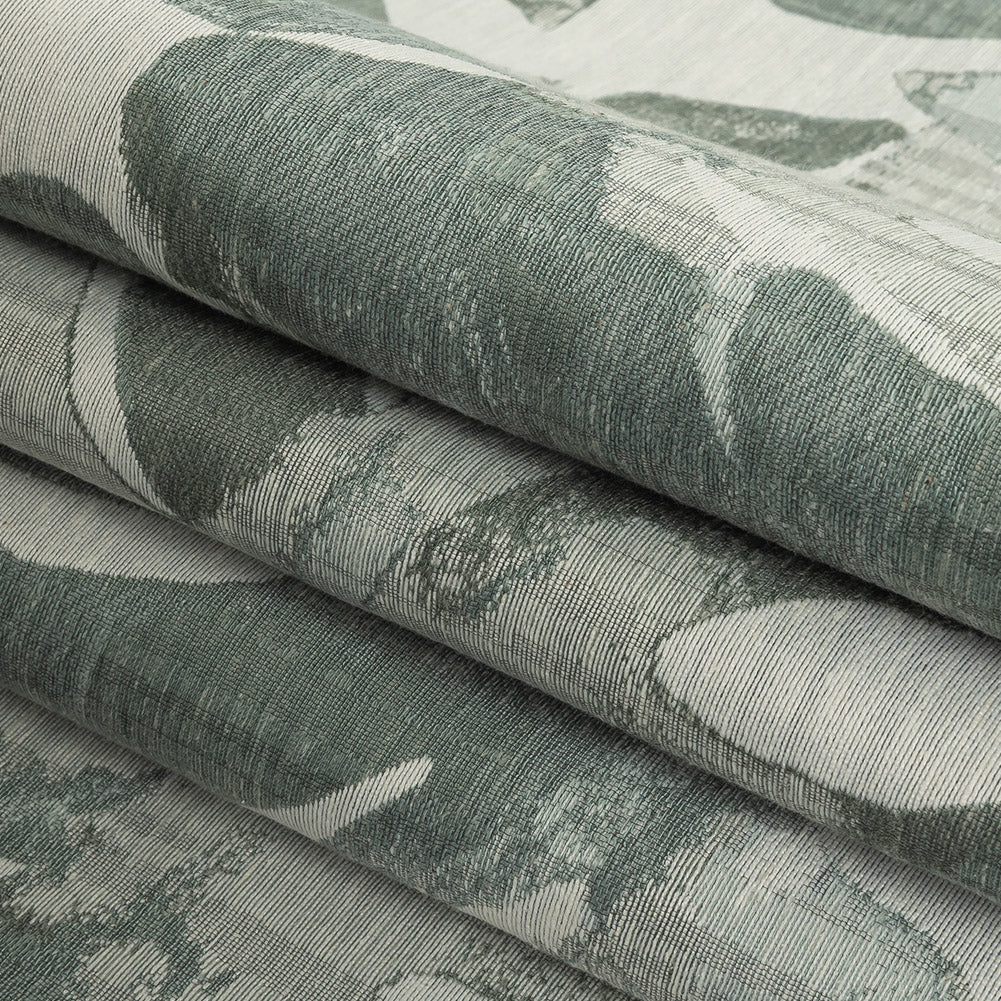 Drapery Jacquard - Spa Monstera Leaves - British Imported Folded Drapery Jacquard - Spa Monstera Leaves - British Imported Folded