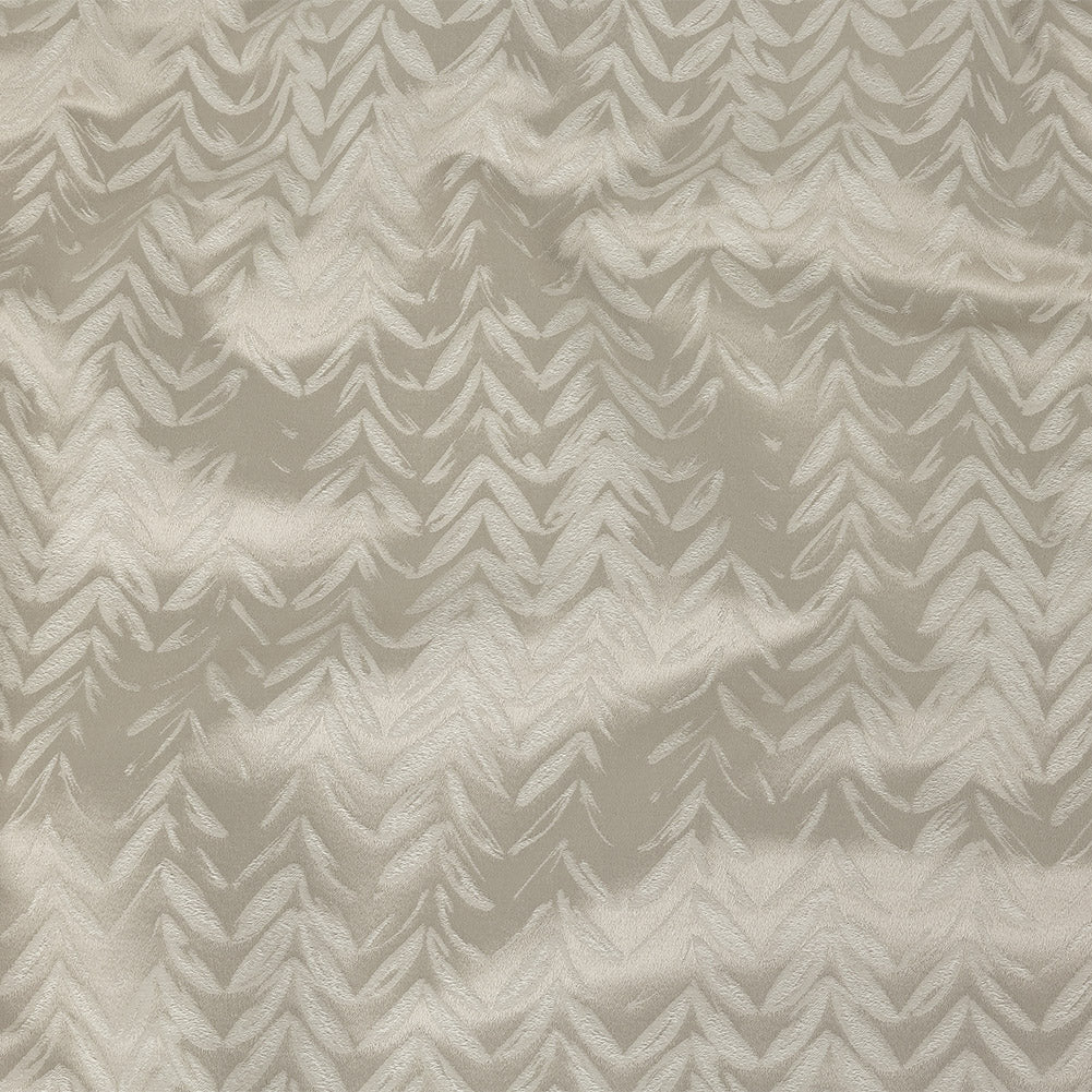 Satin-Faced Drapery Jacquard - Linen Chevron Leaves - British Imported Satin-Faced Drapery Jacquard - Linen Chevron Leaves - British Imported