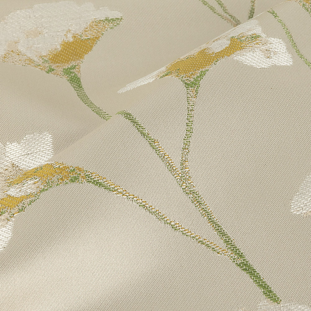 Satin-Faced Drapery Jacquard - Mimosa Floral - British Imported Detail Satin-Faced Drapery Jacquard - Mimosa Floral - British Imported Detail