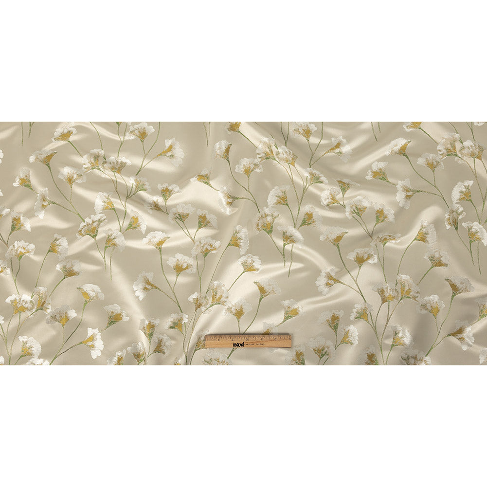 Satin-Faced Drapery Jacquard - Mimosa Floral - British Imported Full Satin-Faced Drapery Jacquard - Mimosa Floral - British Imported Full
