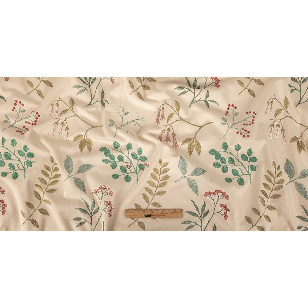 Embroidered Cotton Twill - Spa Floral - British Imported Full Embroidered Cotton Twill - Spa Floral - British Imported Full