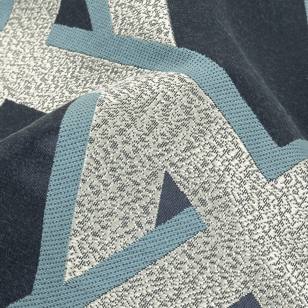 Drapery Jacquard - Ink Geometric Lattice - British Imported Detail Drapery Jacquard - Ink Geometric Lattice - British Imported Detail